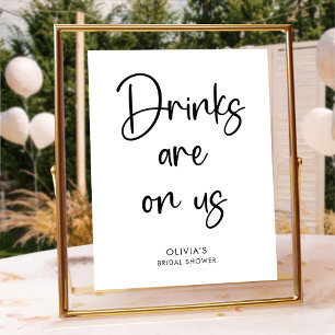Elegant Modern Script   Party Bar Sign
