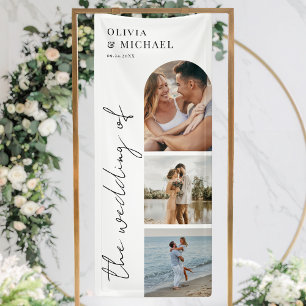 Elegant Modern Script Photo Wedding Banner