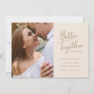 Elegant Modern Script Photo Wedding Save The Date