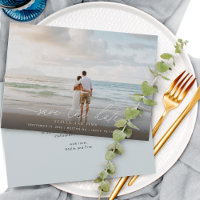 Elegant Modern Script Photo Wedding Save The Date