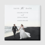 Elegant Modern Script Photo Wedding Save The Date Magnet<br><div class="desc">Elegant Modern Script Photo Wedding Save The Date magnet</div>