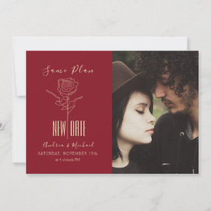 Elegant Modern Script Postponed Wedding Save The Date