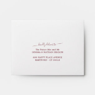 Elegant Modern Script Pre Addressed RSVP Wedding Envelope