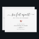 Elegant Modern Script Quarantine Rose Gold Heart Holiday Card<br><div class="desc">This modern Holiday card is perfect for this imperfect holiday season. Elegant,  modern script reading "6ft apart still in our heart" over a chic rose gold heart over your own custom message and names. On the back is space for another personalised message on blush pink.</div>