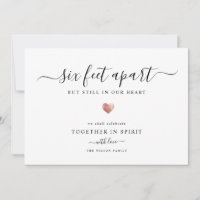 Elegant Modern Script Quarantine Rose Gold Heart