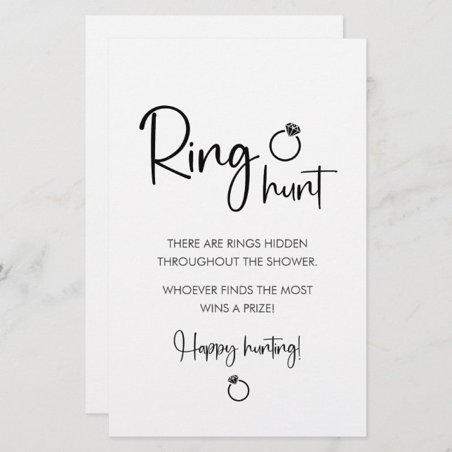 Elegant Modern Script | Ring Hunt Sing (Front/Back)