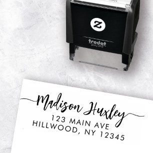 Elegant Modern Script Stylish Custom Name Self-inking Stamp