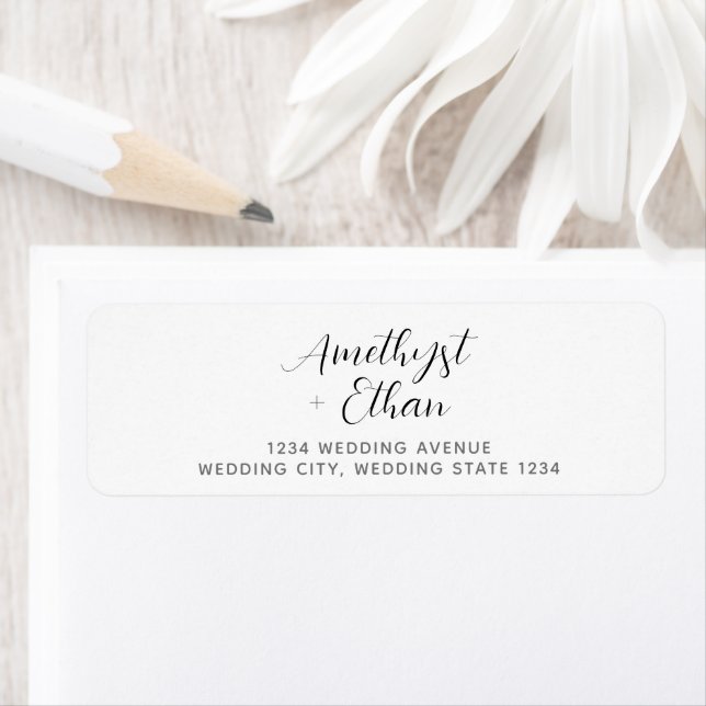 Elegant Modern Script Wedding Address (Insitu)