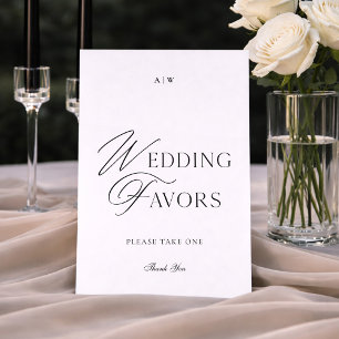 Elegant Modern Script Wedding Favors Sign Invitation