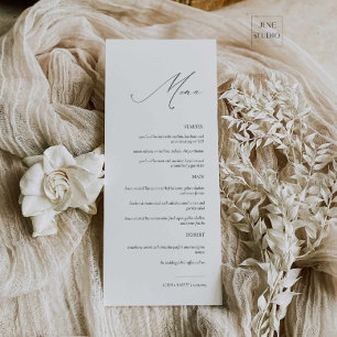Elegant Modern Script Wedding Menu