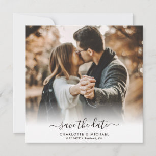 Elegant Modern Script Wedding Photo Kraft Paper Announcement