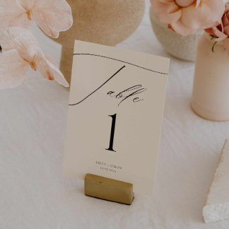 Elegant Modern Script Wedding Table Numbers