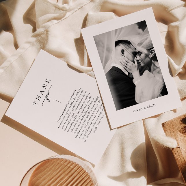 Elegant Modern Script Wedding Thank You Card (Creator Uploaded)