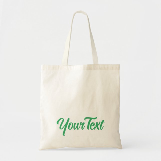 Elegant Modern Sea Green Calligraphed Text Top Tote Bag (Front)