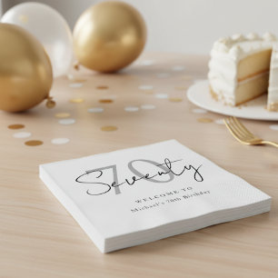 Elegant Modern Seventy 70th Birthday Party Napkins