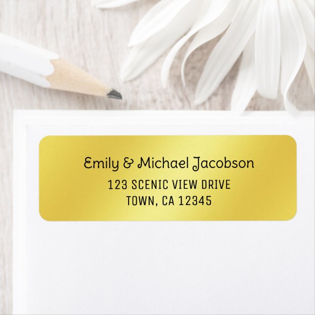 Elegant Modern Shimmering Golden Label for Couples (Insitu)