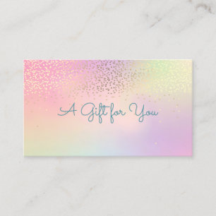 Elegant Modern Shinny Confetti  Holographic Discount Card