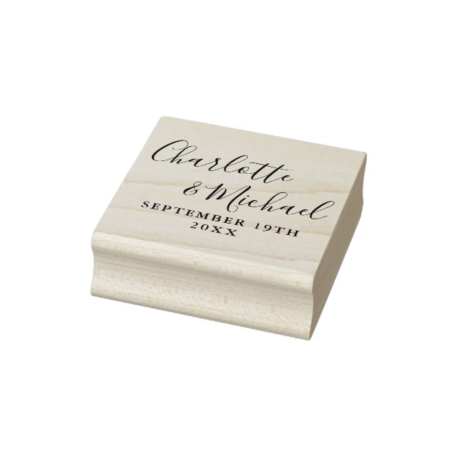 Elegant Modern Signature Script Wedding Rubber Stamp (Stamp)