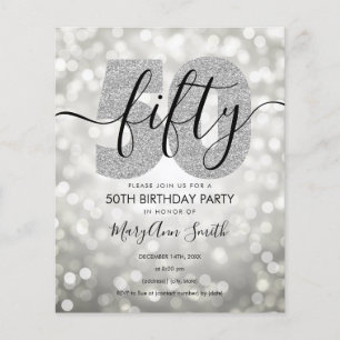 Elegant Modern Silver 50th Birthday Party
