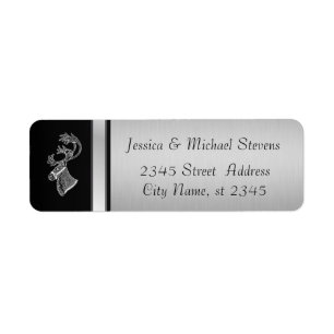 Elegant modern silver/ black holiday reindeer