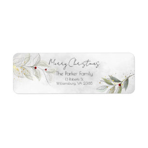 Elegant Modern Silver Christmas Floral 