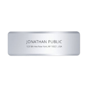 Elegant Modern Silver Custom Simple Return Address