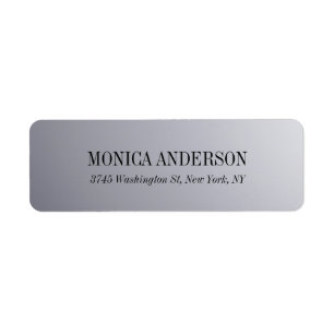 Elegant Modern Silver Grey Return Address Label