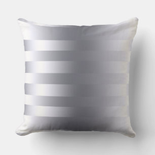 Elegant Modern Silver Grey Stripes Pattern 2a Cushion