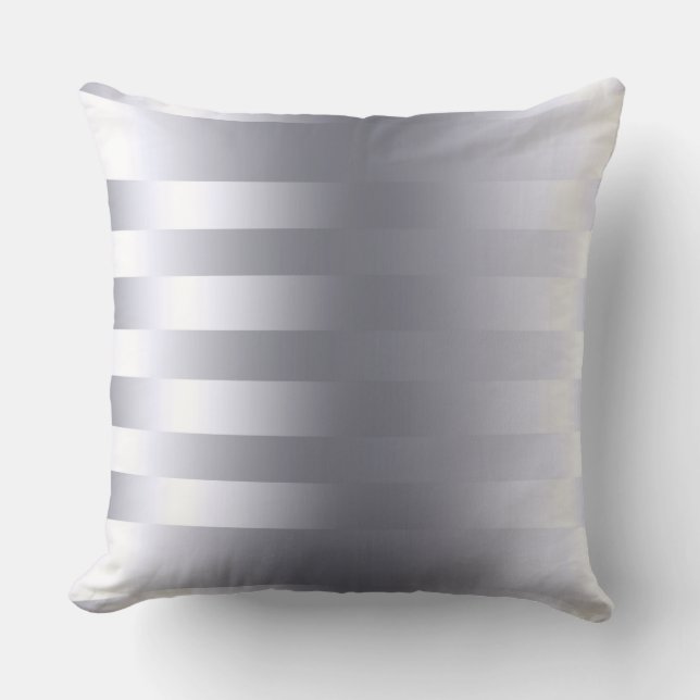 Elegant Modern Silver Grey Stripes Pattern 2a Cushion (Front)