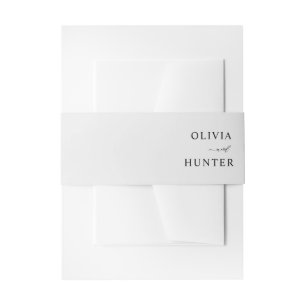 Elegant Modern Silver Grey Wedding Calligraphy Invitation Belly Band