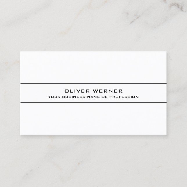 elegant modern simple clean black/white business card (Front)