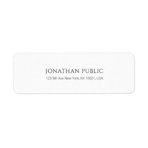 Elegant Modern Simple Design White Return Address