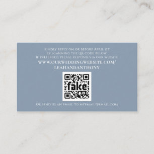Elegant Modern Simple Dusty Blue QR Code Enclosure Card
