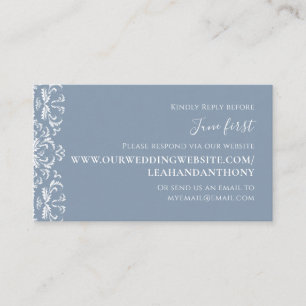 Elegant Modern Simple Dusty Blue Via Website Enclosure Card