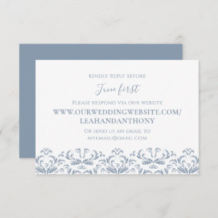 Elegant Modern Simple Dusty Blue Via Website RSVP Card