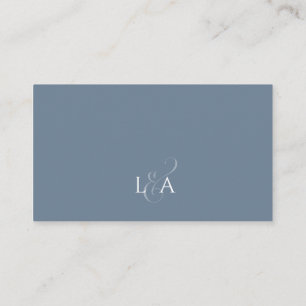 Elegant Modern Simple Dusty Blue Via Website RSVP Enclosure Card