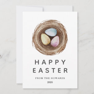 Elegant Modern Simple Easter Eggs Happy Easter Holiday Card