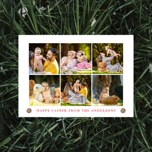 Elegant Modern Simple Eggs Happy Easter Photo Holiday Card