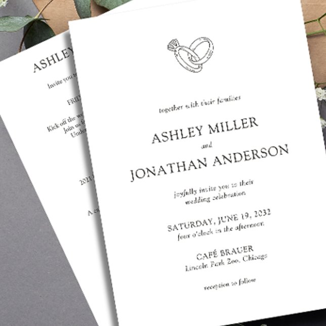 Elegant Modern Simple Elements All-in-One Wedding Invitation (Creator Uploaded)