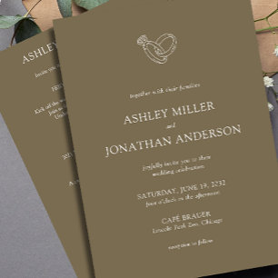 Elegant Modern Simple Elements All-in-One Wedding Invitation
