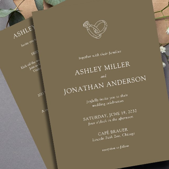 Elegant Modern Simple Elements All-in-One Wedding Invitation (Creator Uploaded)