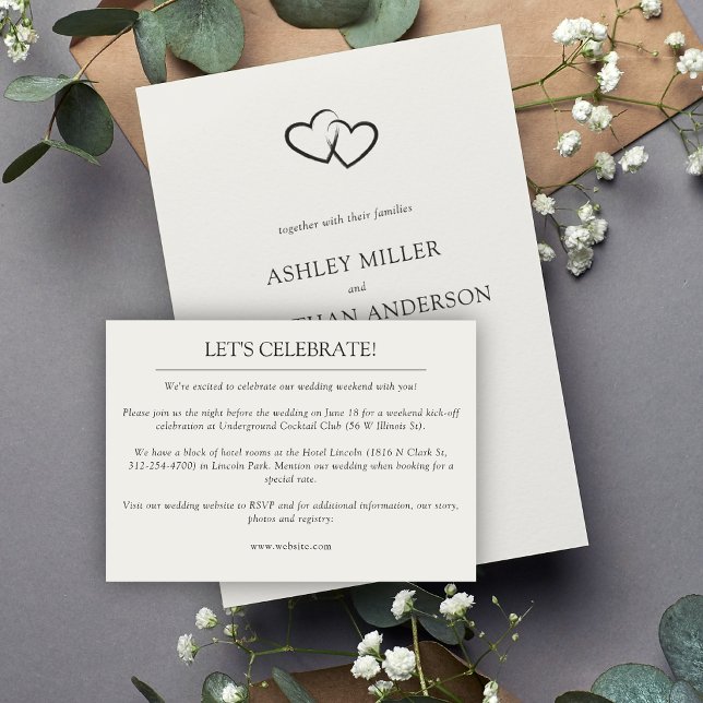 Elegant Modern Simple Elements Wedding Enclosure Card (Creator Uploaded)