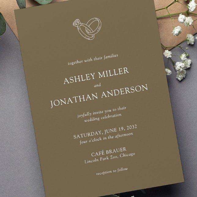 Elegant Modern Simple Elements Wedding Invitation (Creator Uploaded)
