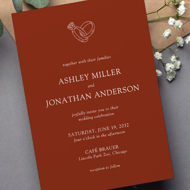 Elegant Modern Simple Elements Wedding Invitation (Creator Uploaded)
