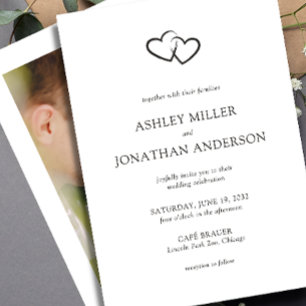 Elegant Modern Simple Elements Wedding Photo Invitation