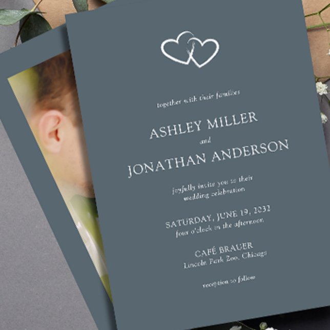 Elegant Modern Simple Elements Wedding Photo Invitation (Creator Uploaded)