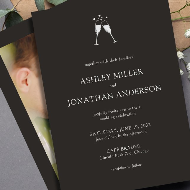 Elegant Modern Simple Elements Wedding Photo Invitation (Creator Uploaded)