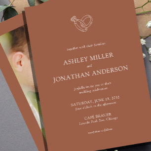 Elegant Modern Simple Elements Wedding Photo Invitation