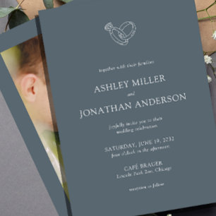 Elegant Modern Simple Elements Wedding Photo Invitation