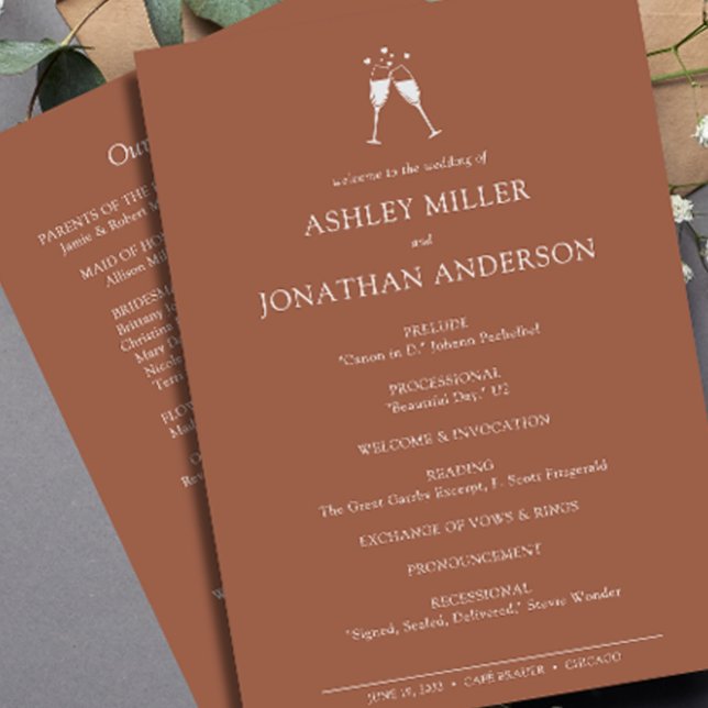 Elegant Modern Simple Elements Wedding Programme (Creator Uploaded)